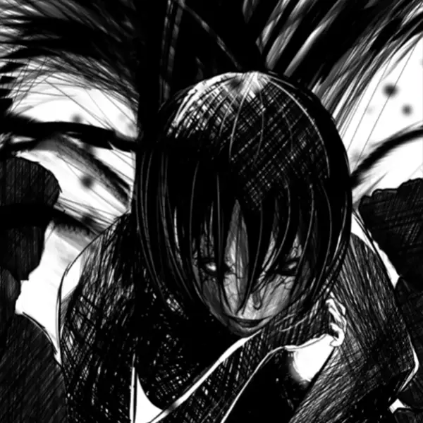 Dark manga-style portrait