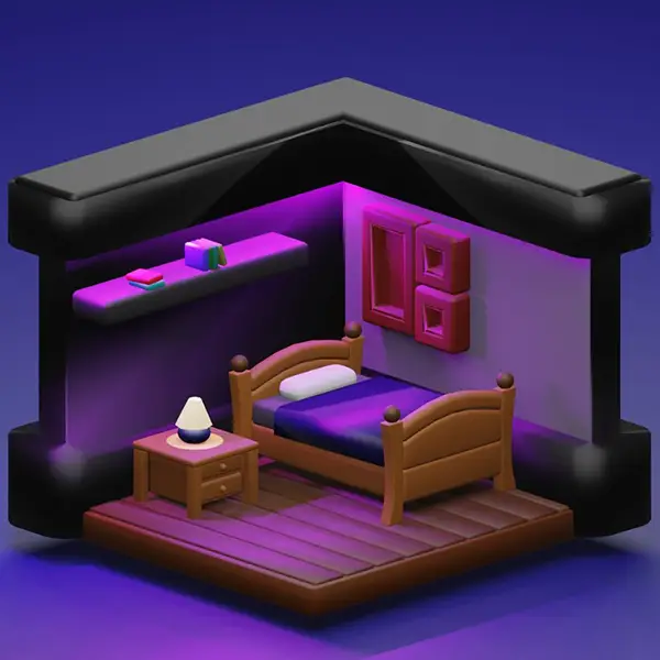 Isometric 3D room — Blender exploration